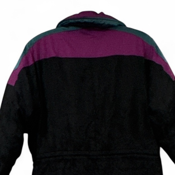Vintage Obemeyer Black Multi Color Block Down Puffer Ski Jacket Size 8 - Picture 6 of 15